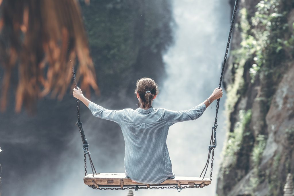 Woman relaxing outdoors